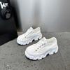 Mesh breathable little white shoes women's spring and summer new small thick-soled heightening muffin shoes fashionable casual board shoes