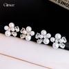 French Retro Zircon Flower Pearl Stud Earrings Light Luxury Versatile Earrings Elegant Earrings Women