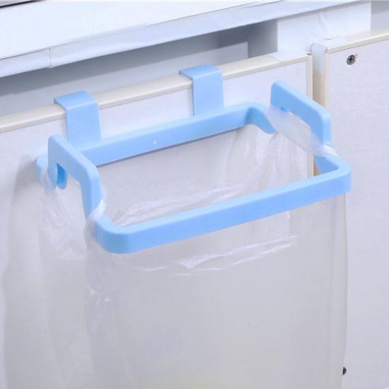 Plastic Door Back Garbage Bag Rack Kitchen Cabinet Door Rear Cloth Hanger Storage Hook Bracket Kitchen Storage Racks Holders 2