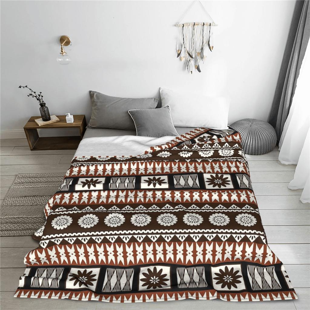 Fijian Masi - Tapa Blankets Warm Fleece Sofa Throw Blanket for Couch Bedding Office Throws Bedspread Quilt