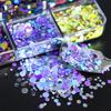 Nail Sequins,Nail Art Flake,Nail Glitter Paillette Mixed Round,3D Nail Art Stickers for Nail Decoration DIY Resin Mold