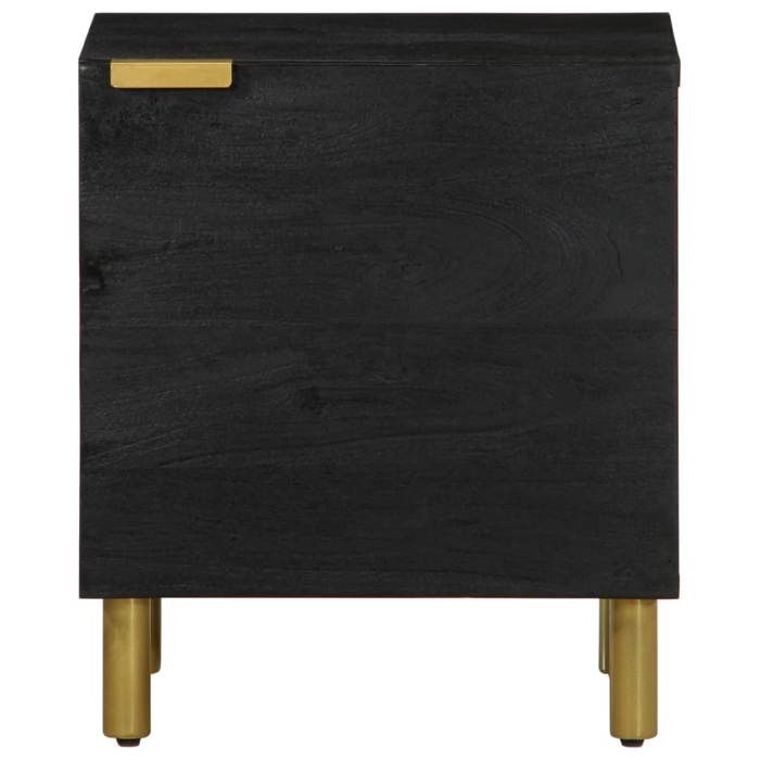 VidaXL Table de chevet noir 40x33x46 cm bois de manguier solide, armoire de chevet, armoire de lit, table d'appoint pour 4017644