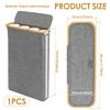 40L Toilet Paper Basket Bathroom Storage Box with Bamboo Lid Large Capacity Foldable Waterproof Tissue Organization Box