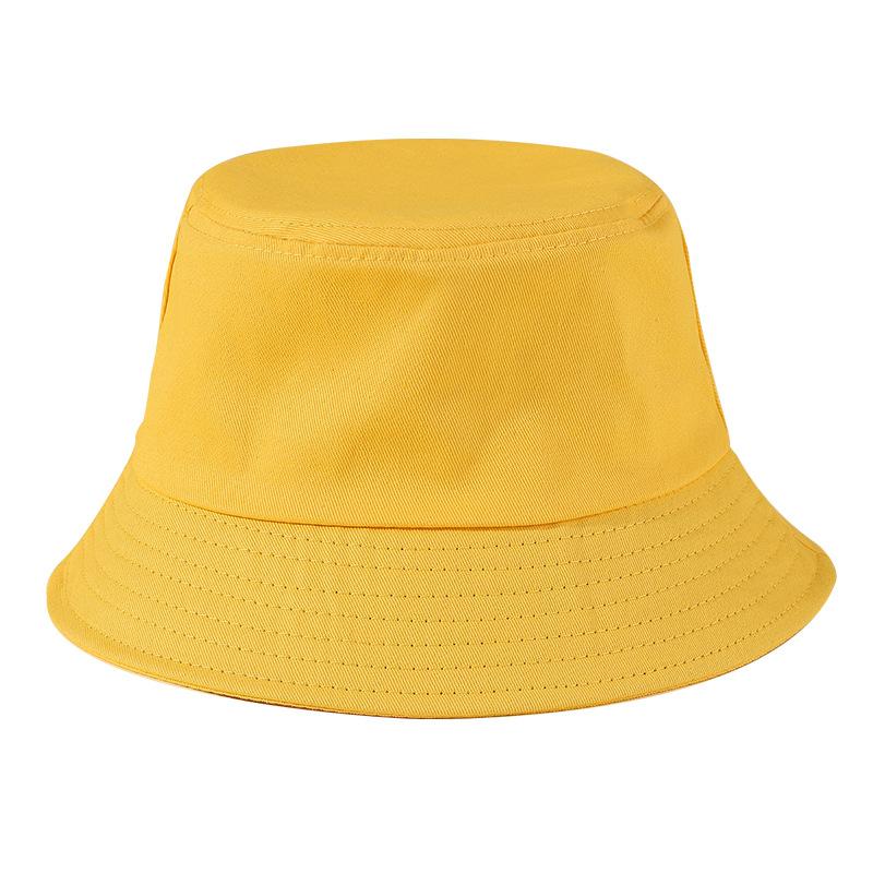 Custom Adult Cotton Bucket Hat Sublimated and Embroidered Wide Brim Round Hat for Summer Outdoor Use Solid Casual Style