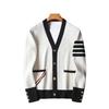 Men's Autumn Patchwork Cardigan Sweater - Loose, Handsome Hong Kong Style Knitted Coat