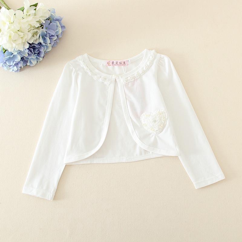 

Корейское весеннее длинное пальто-накидка принцессы с длинным рукавом - Однотонное, вышитый детский плащ 160 cm белый