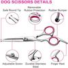 Dog Grooming Scissors Kit Safety Round Tips Pet Dog Cat Grooming Shears Set Thinning Stainless Steel Straight Curved Shears Comb