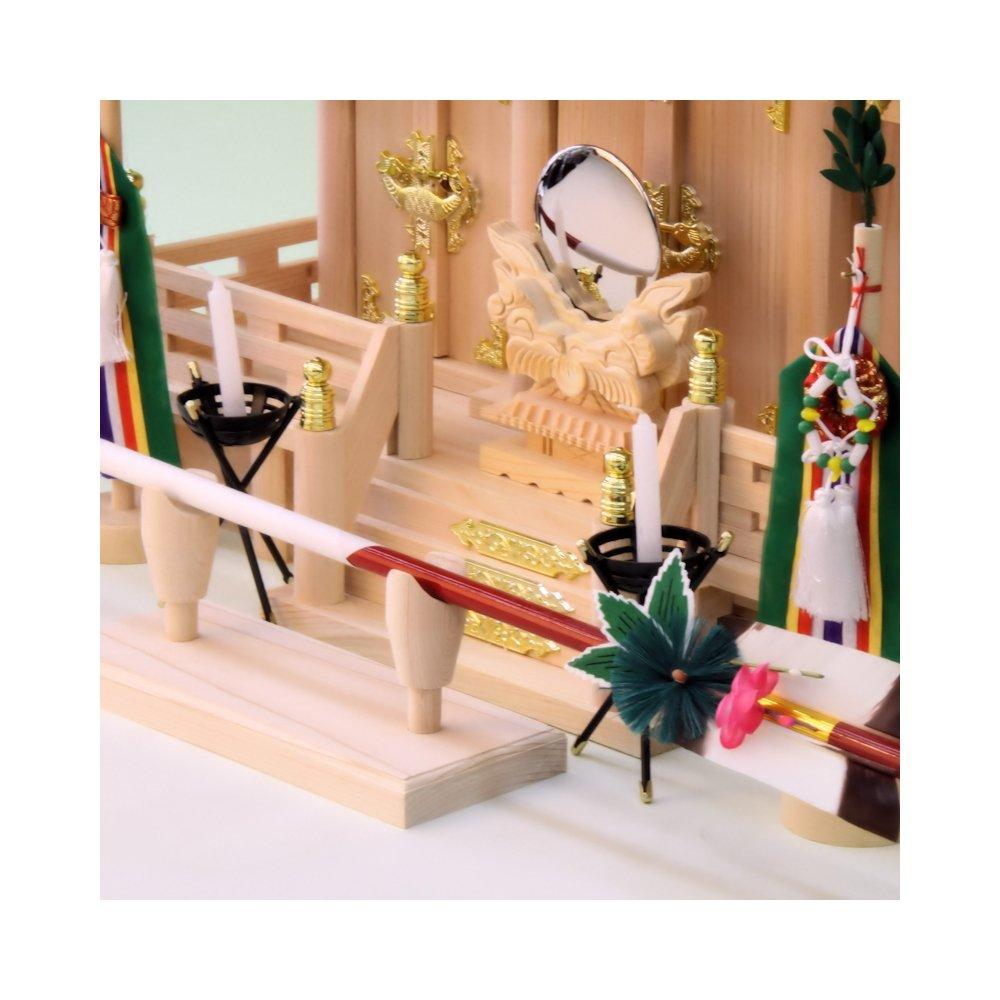 Shinto altar accessory, hinoki wood, elegant design, width 18cm, depth 7cm, height 7cm