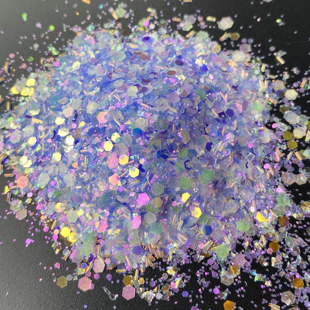 1kg Bag Glitter Chunky Iridescent Holographic Glitter Bulk for Snow Globe Cup DIY Gift Craft Glitter