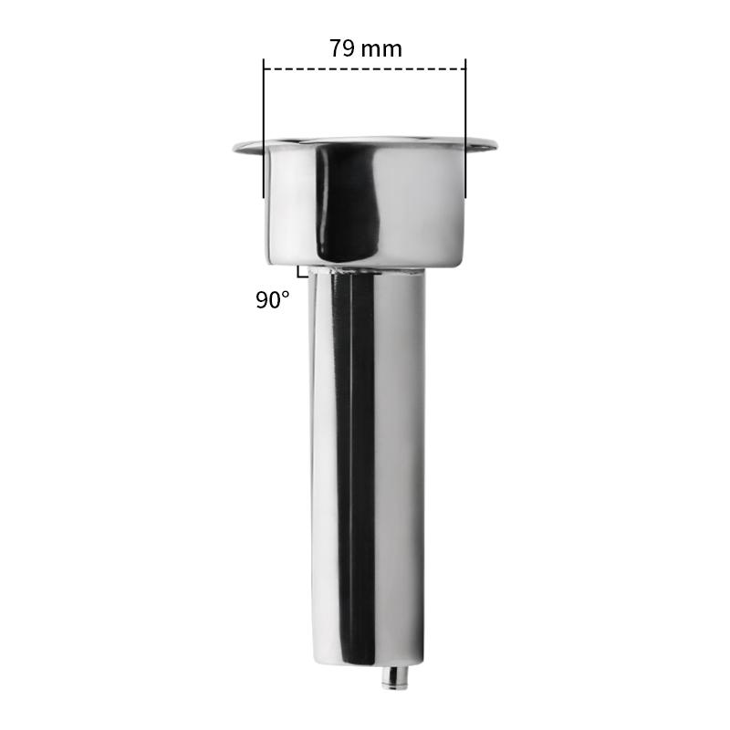 2 In 1 Boat Fishing Rod Tube Cup Holder Stainless Steel 15/30/90 Degree Round Top Cup Holder for Yacht Ship Boat Accessories
