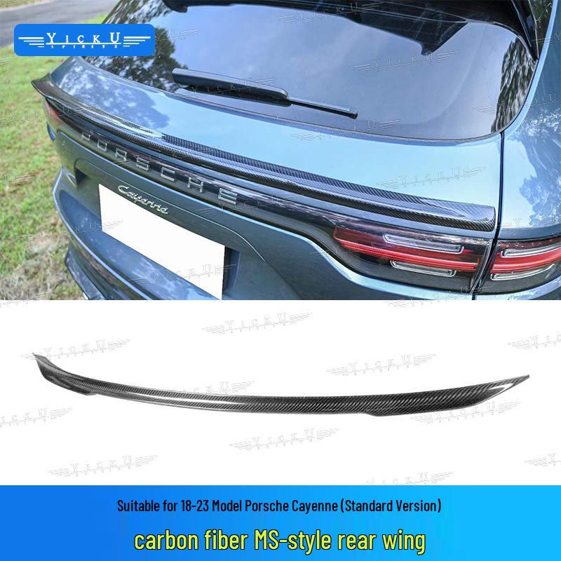 Porsche Cayenne 9Y0 Carbon Fiber Rear Spoiler & Middle Wing for 2018-2025 Models
