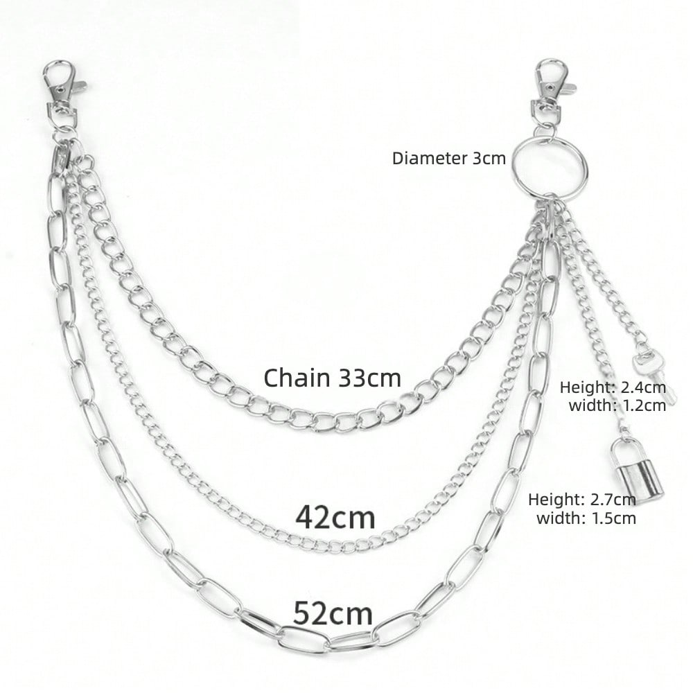 European and American Jewelry Hip-hop Fashion Padlock-shaped Waist Chain Women's High-end Accessories Pendant Trouser Chain