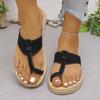 Women'S Fashionable Sandals Travel Beachwear Shoes With Openwork Woven Straps Flat Casual Wedge Sandal For Women Trendy 2026