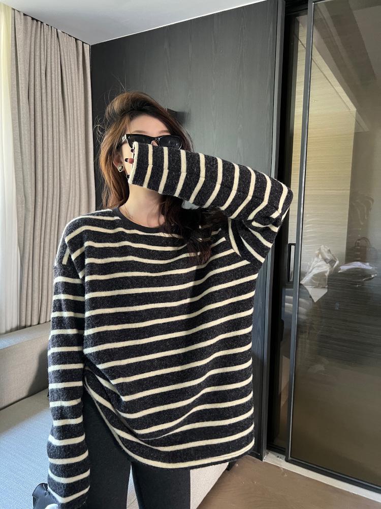 Женская полосатая облегающая футболка с длинным рукавом Superniniyy L