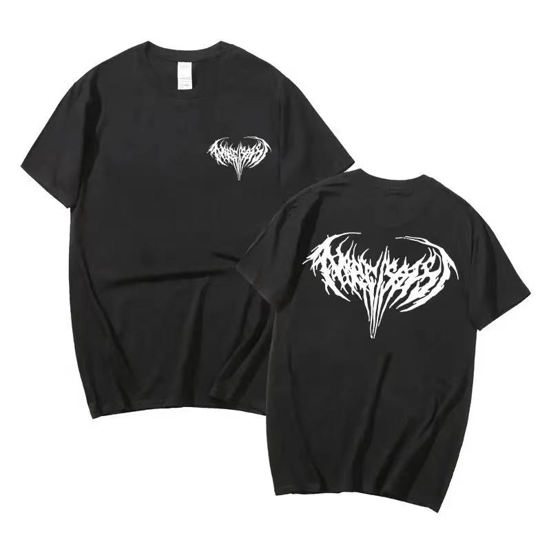 Hip Hop Oversized Playboi Carti Punk Is Not Ded Opium Saves Lives Print Tshirt Men  Casual Loose T Shirt Men's Black Tees