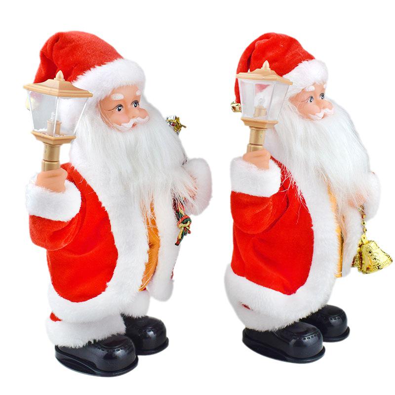 Unikátní elektrický ruční palácový lampion s hrajícím Santa Clausem - Vánoční dárková dekorace