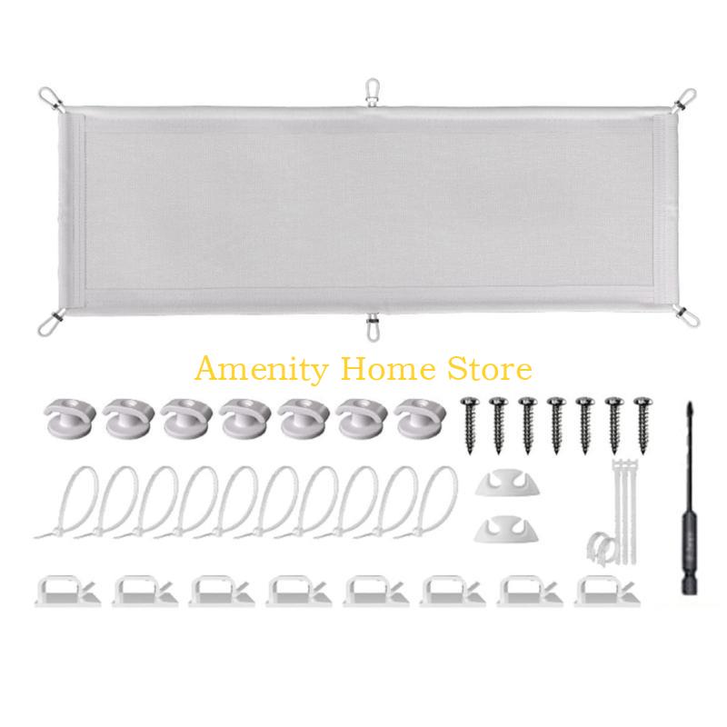 F26C Under Desk Cable Management Pocket Efficient Under Desk Wire Organizers Storage Holder for Secure and Neat Spaces