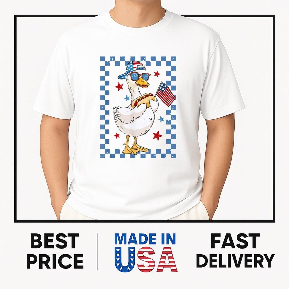 Retro Patriotische Gans Rot Weiß und Blau 4. Juli USA T-Shirt IM TREND Unisex T-Shirt