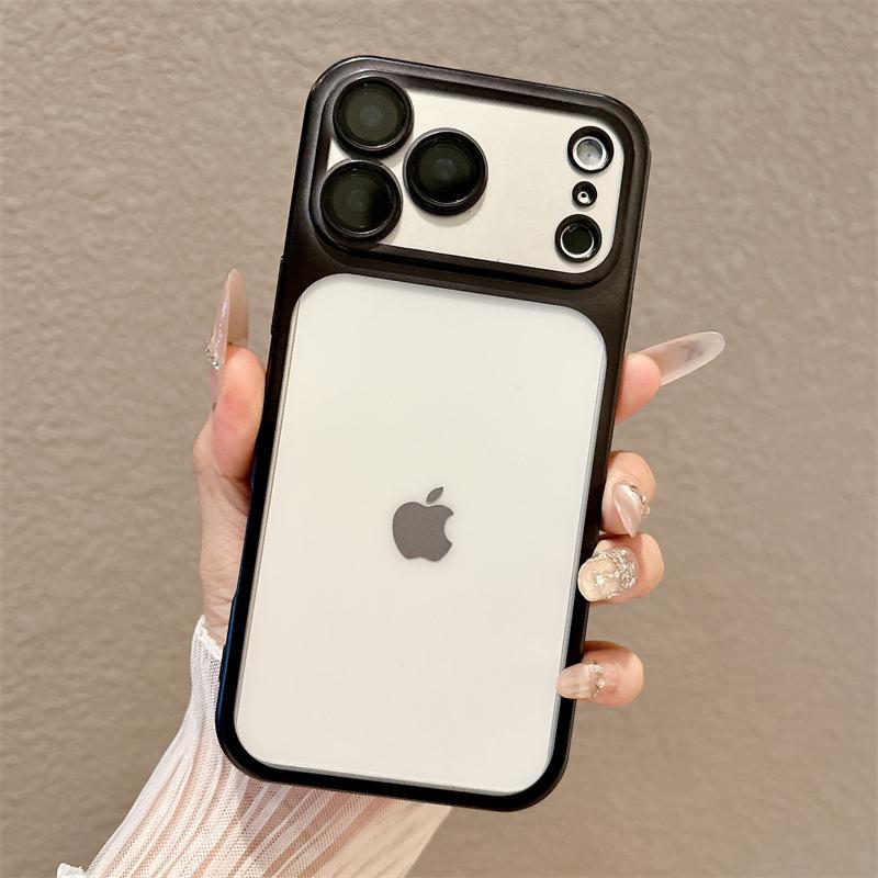 Luxury Translucent TPU Matte Plating Shockproof Soft Case For iPhone 17 Air 16 E 15 14 13 12 11 Pro Max Plus Lens Protect Cover