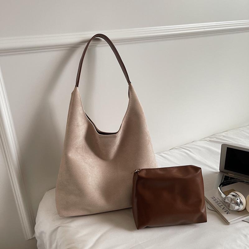 2025 Ретро Матовая Большая Женская Сумка - Высокое Качество, Вместительная Сумка-Тоут на Плечо