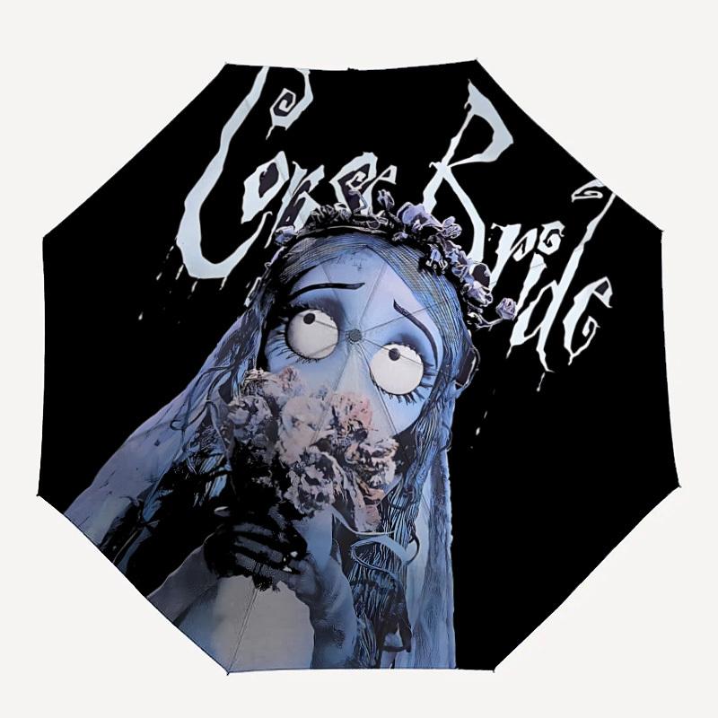 

1pc Corpse Bride 8-Ribs Sturdy Frame, Automatic Open/Close, Durable & Colorful Ideal for Beach, Travel, And All Seasons10157