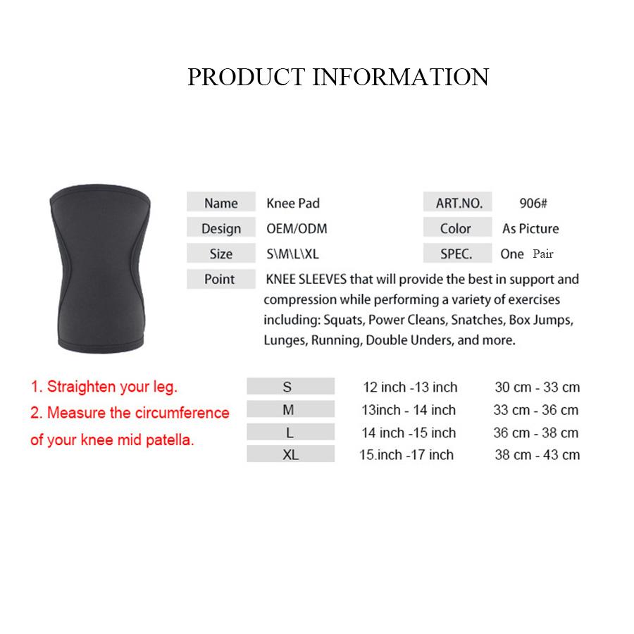 1 pereche de genunchi de protecție pentru genunchi, suport pentru genunchi, îngroșare de înaltă performanță, 7 mm, genunchiere din neopren pentru ridicarea greutăților de volei