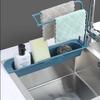 Telescopic Sink Shelf Kitchen Drainer Rack Organizer Soap Sponge Holder Towel Rack Storage Organizer Basket Gadgets Accessories