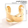 Exaggerated Punk Smooth Cross Open Cuff Wide Bangle for Women Gypsy Heavy Metal Chunky Arm Bracelet Grunge Jewelry Steampunk Men