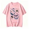 Fashion Unisexs Tshirts Ocean And Whales Printing Tops Oneck Soft Short Sleeve Summer Casual Female Clothes