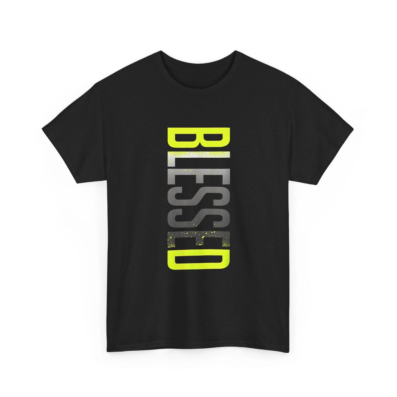 Blessed Graphic Shirt, Yellow Black Grey Blessed Shirt S