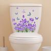 Lila Blume Schmetterling Wandaufkleber Badezimmer WC Dekor Wohnzimmer Schrank Heimdekoration Aufkleber Verschönern Selbstklebend Mur