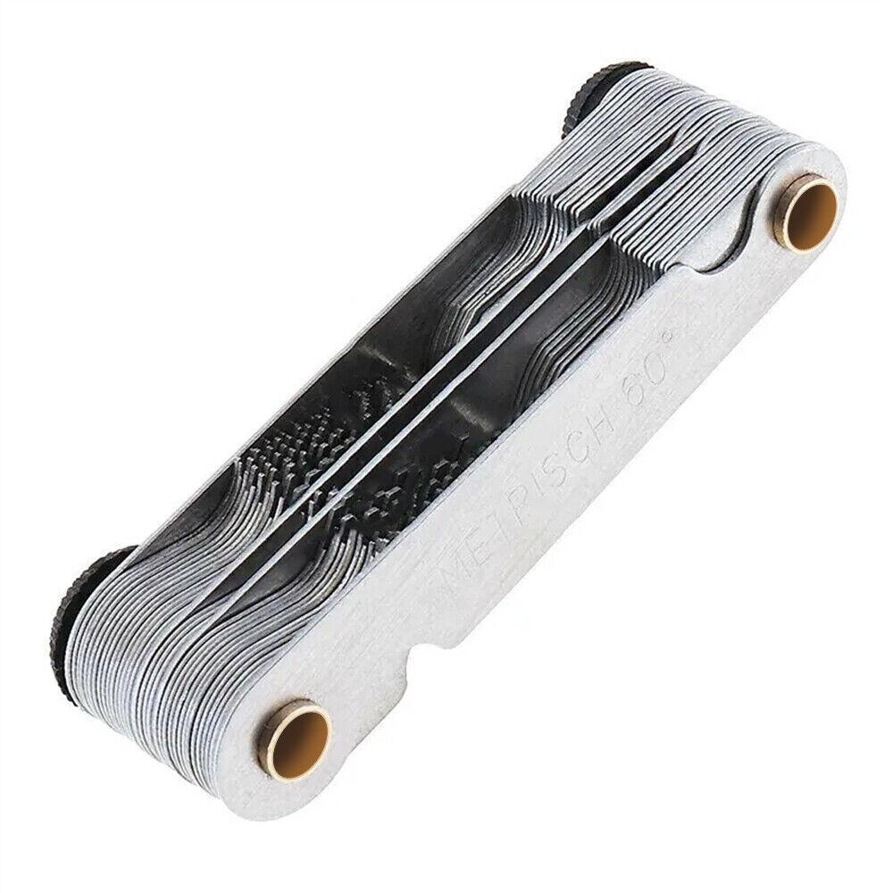 52 blades Screw Gauge Thread Pitch Gage 60° Metric 55° Whit Worth Lock Up Device
