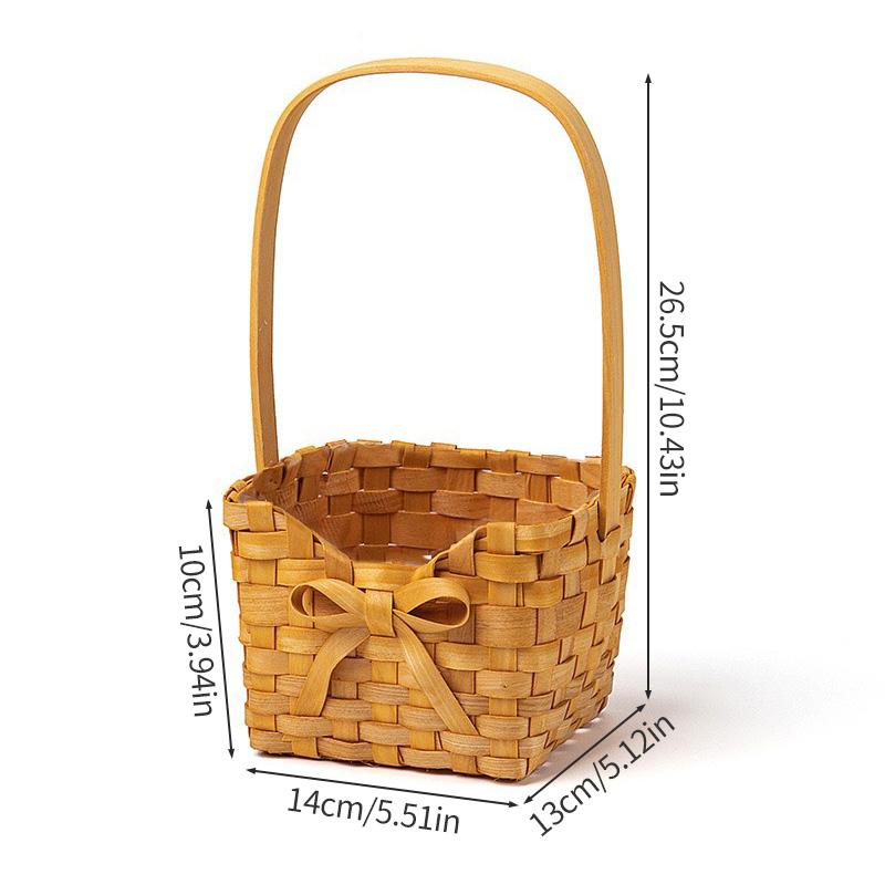 Handmade Easter Basket Wicker Basket Rabbit Shape Storage Baskets Flower Baskets Oval Square Round Home Decor Canastas De Pascua