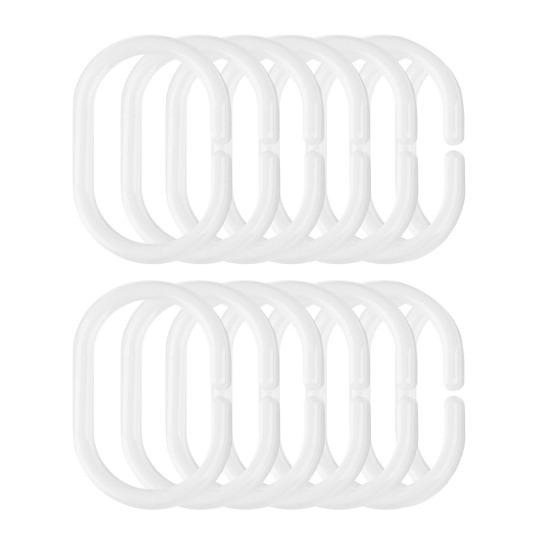 

Yousheng 12 шт. крючков для душевой занавески, прочный универсальный держатель для душевой стойки в форме буквы С, аксессуары для штор в ванной комнате 12pcs белый