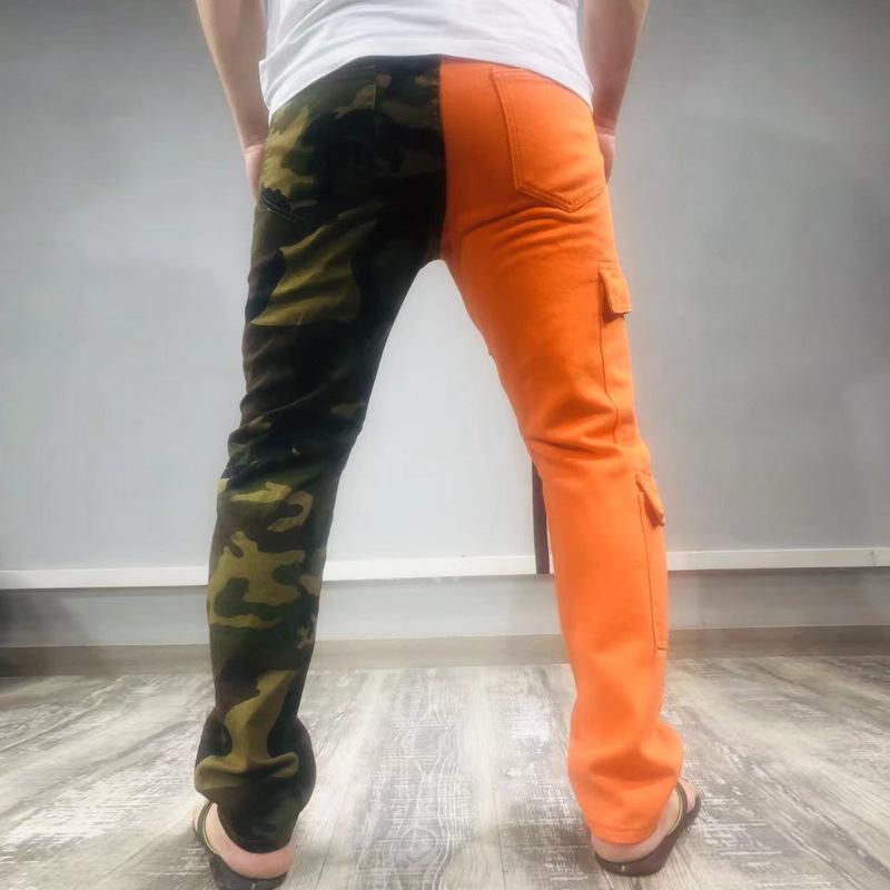 American High-End Ripped Denim Slim Men's Overalls - Stylish and Trendy Trousers