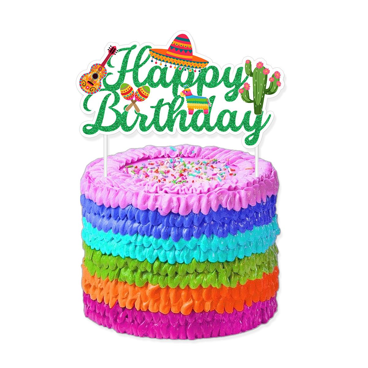 

Mexican Carnival Theme Party Decoration Birthday Flag Cake Plug Balloon Customization Mexico Carnival power strip 1 pack