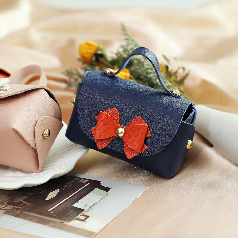 Mini Bowknot Handbag Portable Gift Packing Bag Gift Box Leather Candy Bags  Valentines Day
