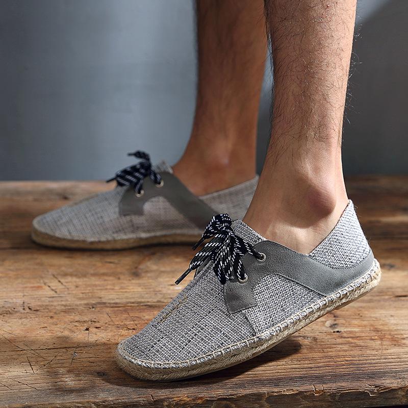 New Fashion summer Fly fabricmale casual Canvas Hemp Insole Fisherman Light Shoes men Espadrille Flats Shoes rty6