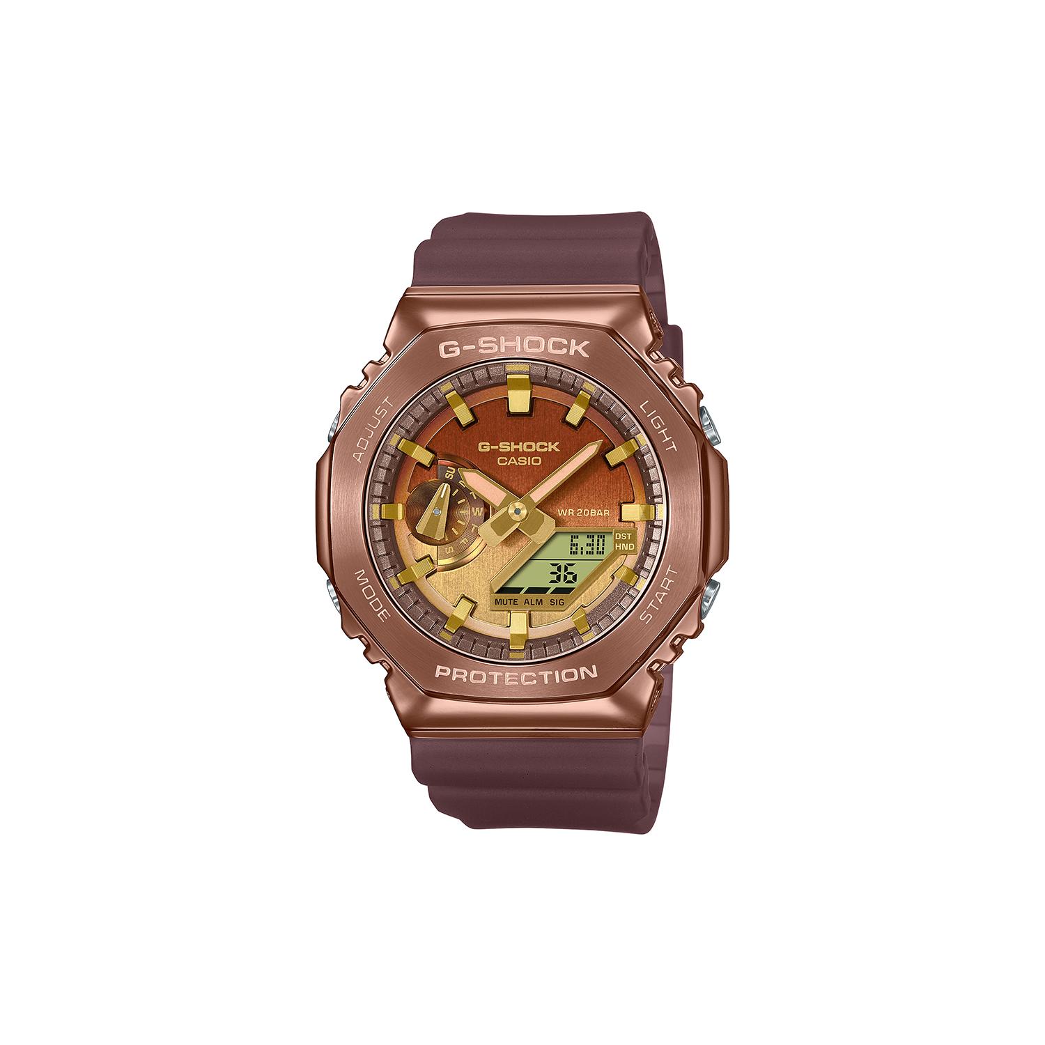 CASIO Unisex Full Metal Series Purple Watch GM-2100CL-5APR Brown GM-2100CL-5
