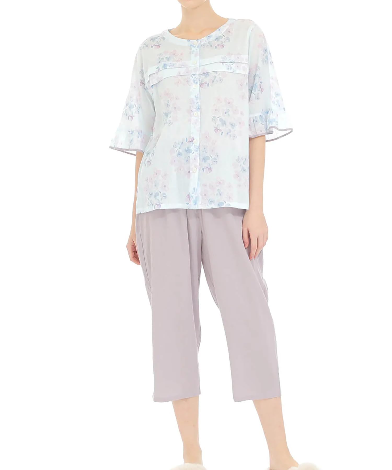 

Narue Takashima Chijimi Flower Pajama Blue Women s Set, синий