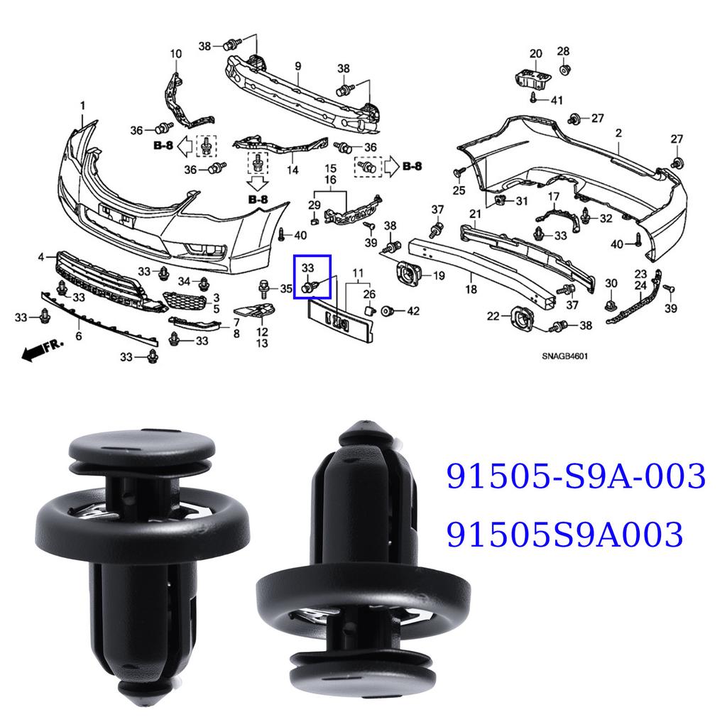 Bumper Engine Undertray Wheel Arch Lining Splashguard Trim Clips 91505S9A003 FOR Honda CR-V Civic Accord Jazz Insight Legend