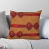 Vintage Bows Red Gold Square Pillowcase Polyester Linen Velvet Pattern Zip Decorative Pillow Case Home
