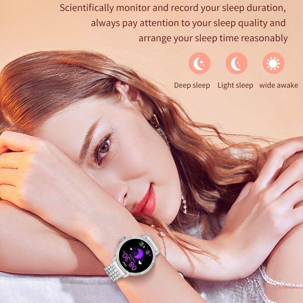 High-level Women Blue Tooth Call Smartwatch Sports Information Reminder Health Waterproof Alarm Clock Music Girl Smart Watch