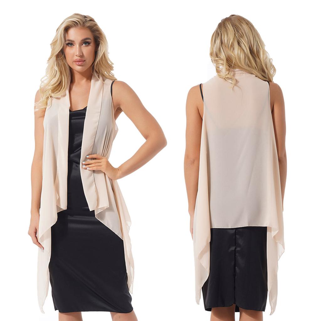 Buy Women's Casual Open Front Cardigan Sleeveless Chiffon