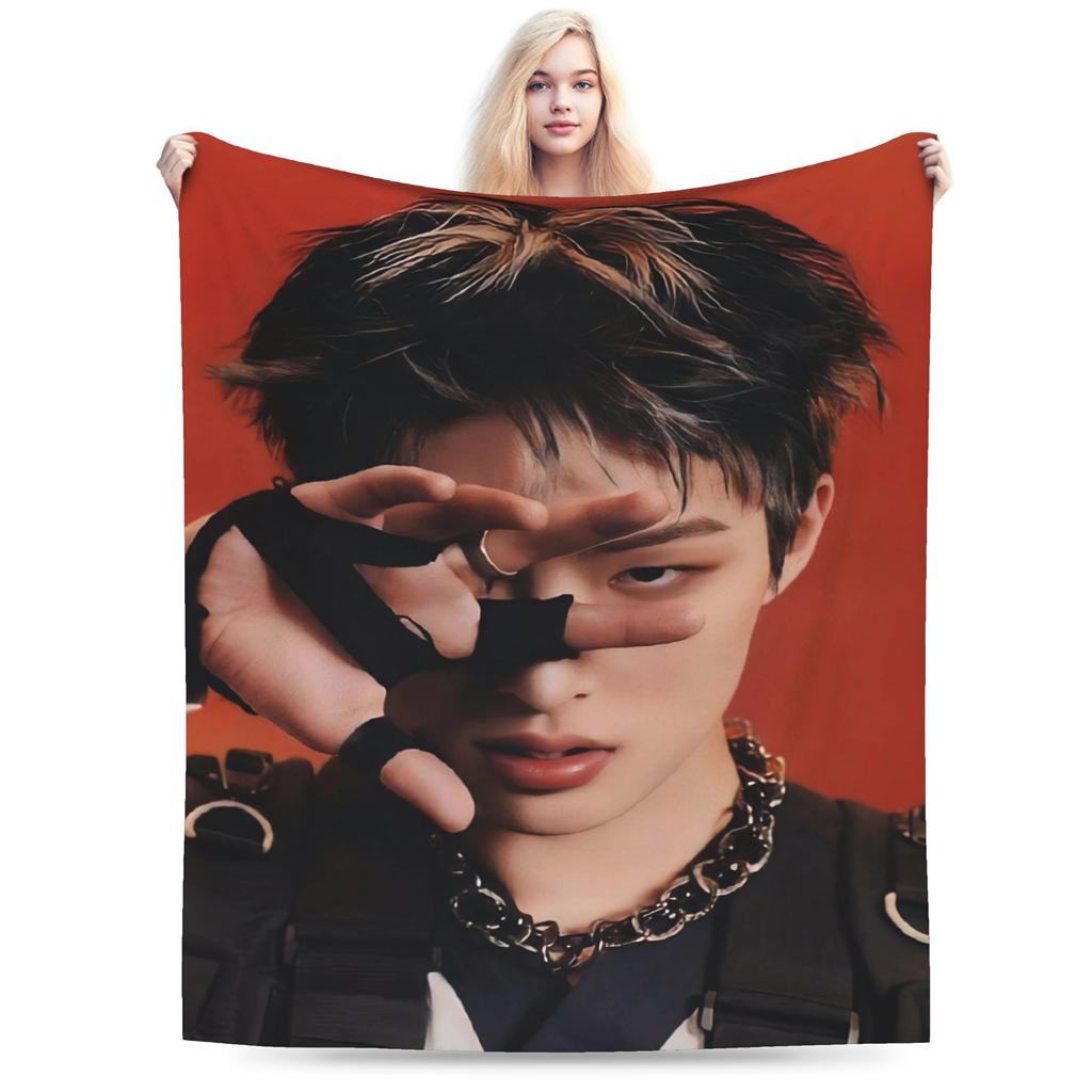 Kpop A-AteezS Blanket Soft Comfortable Plush Bedding Throws For Girls Boys Outdoor Flannel Bedspread Bed Cover