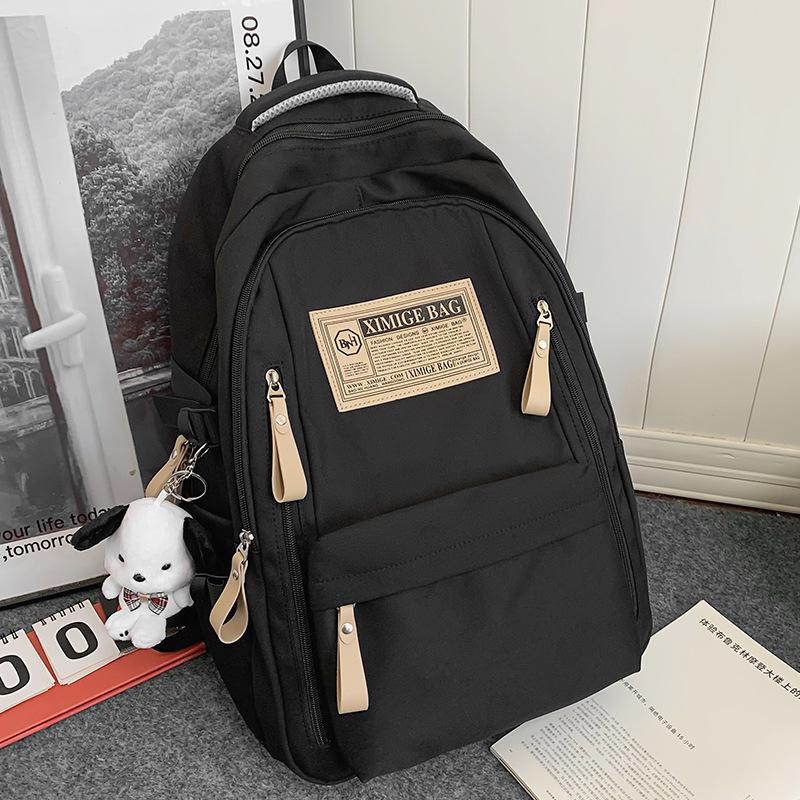School Bag College Student Girl High School Student Burgundy Large Capacity Junior High School Student Backpack Backpack