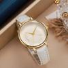 Bow Dial Module Watch Leather Band Simple Casual Quartz Dress Wristwatch