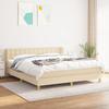 3127138 vidaXL Divan Bed with Mattress Cream 160x200 Cm Fabric