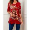 QICED Bluse e Camicie Casual da Donna alla Moda a Manica Lunga con Scollo a O