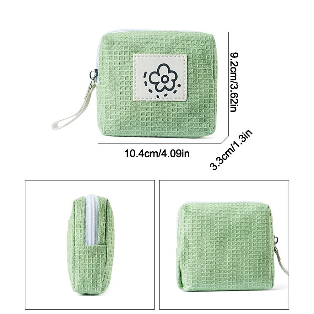 Cute Flowers Coin Purse Large Capacity Multipurpose Sanitary Pads Bag Lipstick Coin Cards Organizer Bag Pouch Women Girls